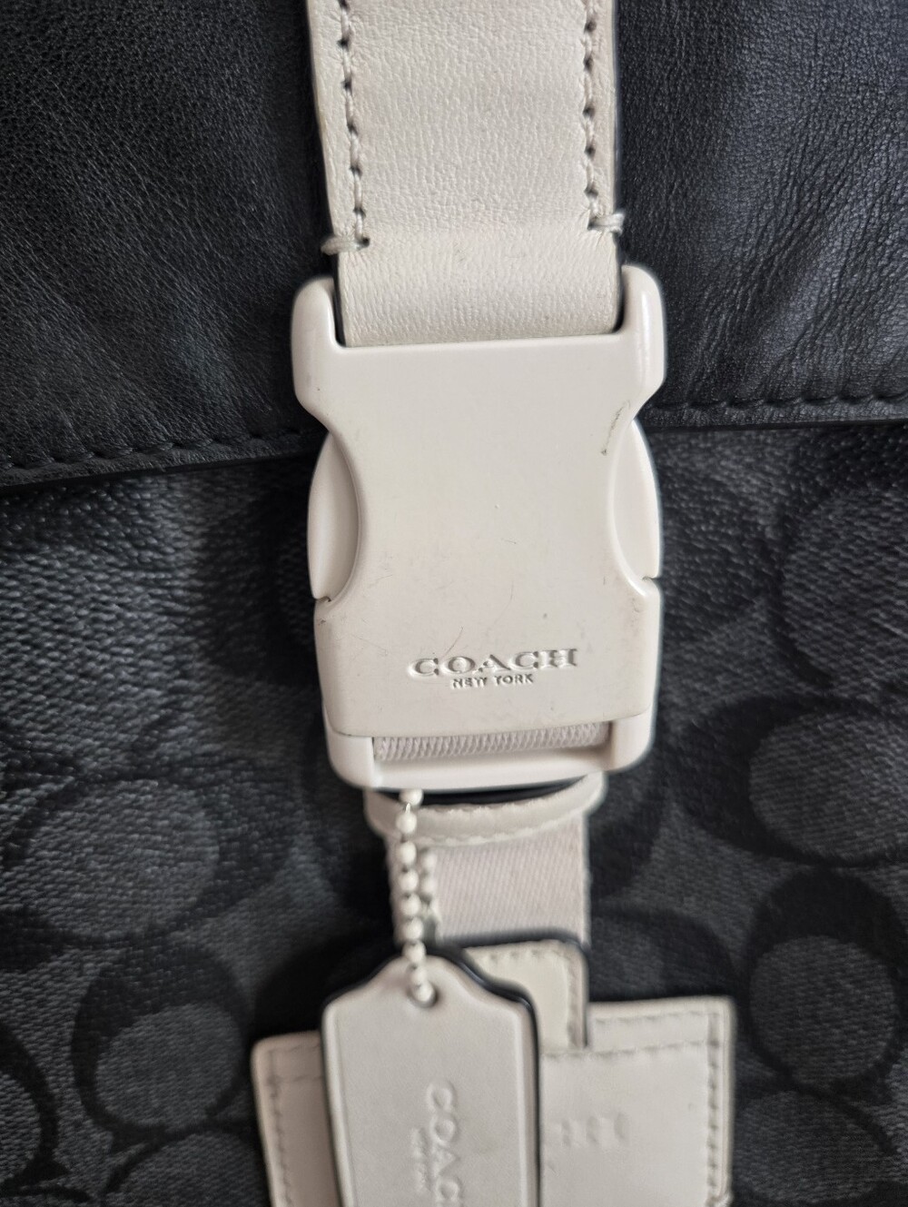 Coach Track Pack In Signature Canvas, Style C6645, Gunmetal/Charcoal Chalk - Picture 6 of 17